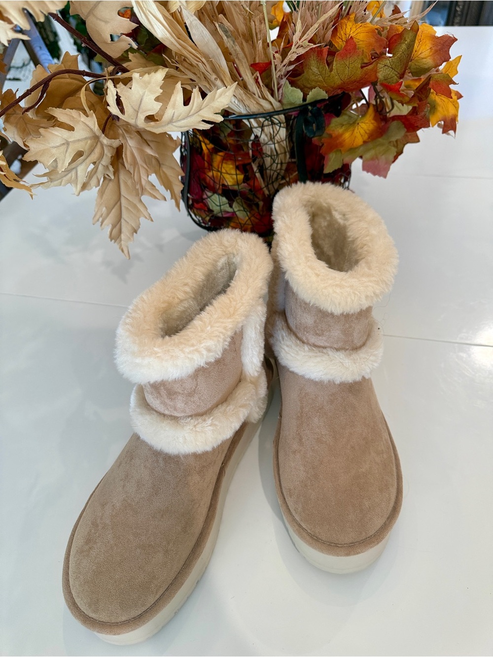 Madden Girl Women's Faux-Shearling Winter Boots - Tan